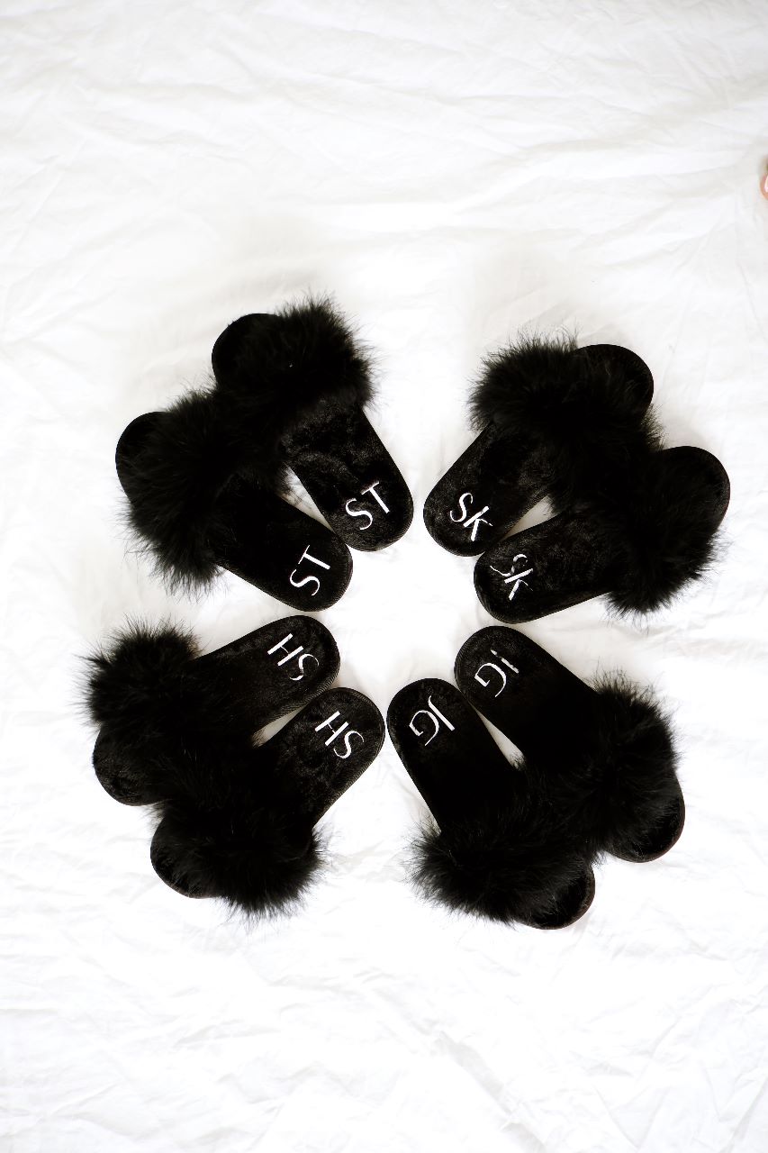 Fluffy Slippers With Initials