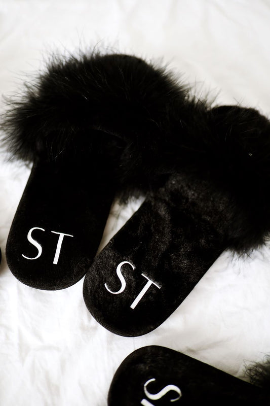 Fluffy Slippers With Initials