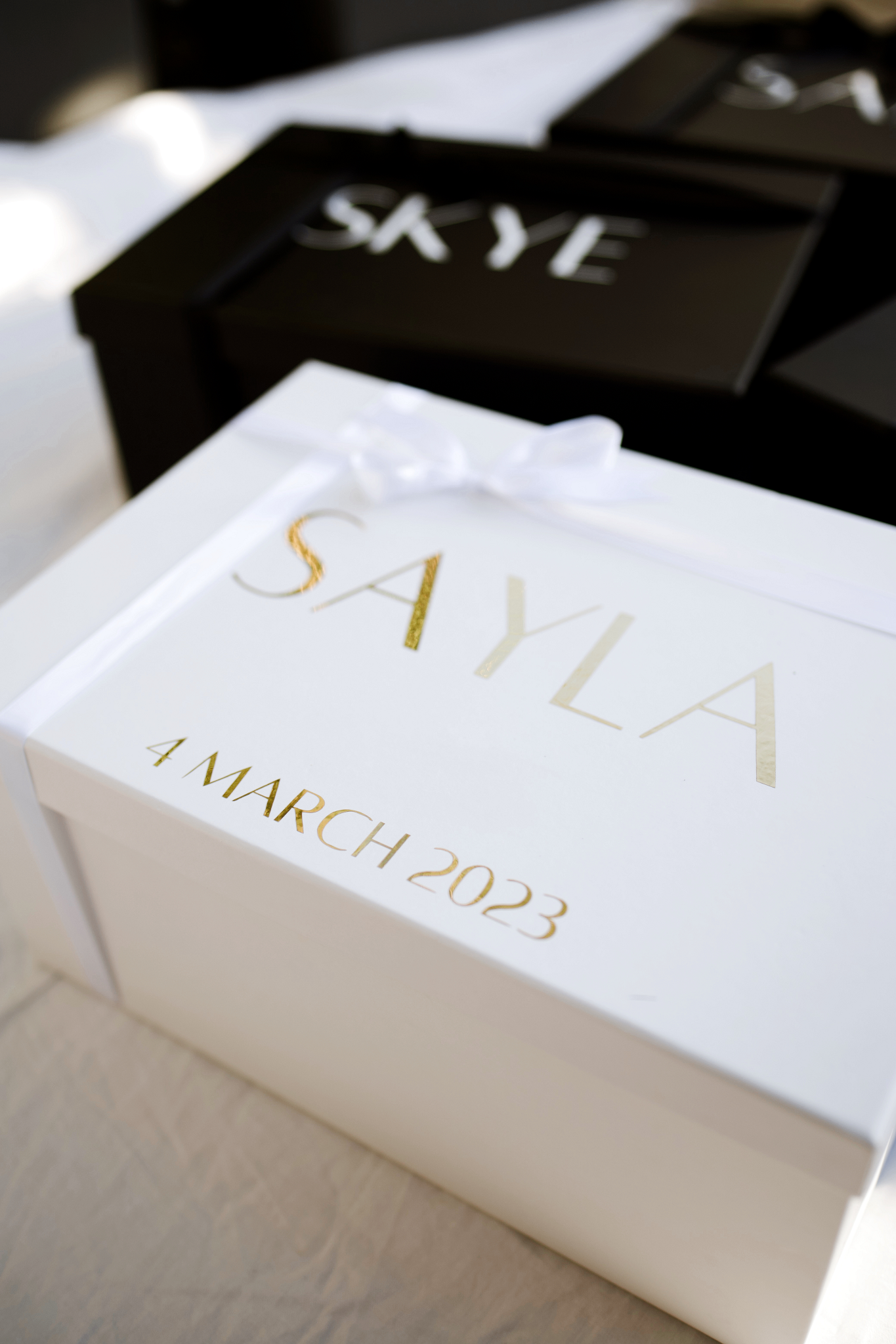 Personalized Gift Box with Satin Ribbon