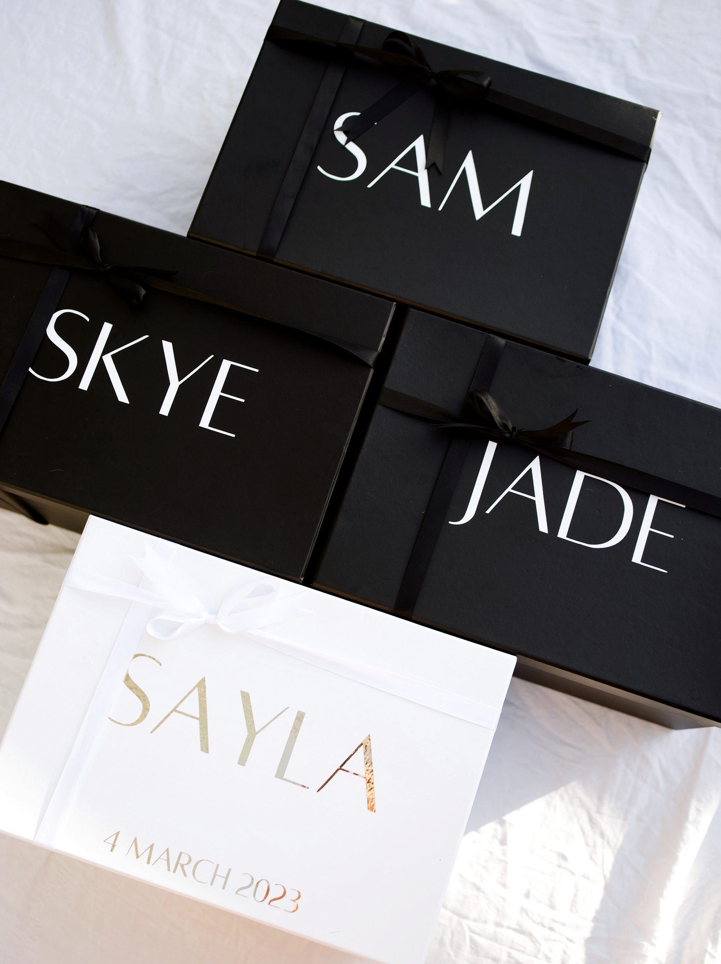 Personalized Gift Box with Satin Ribbon